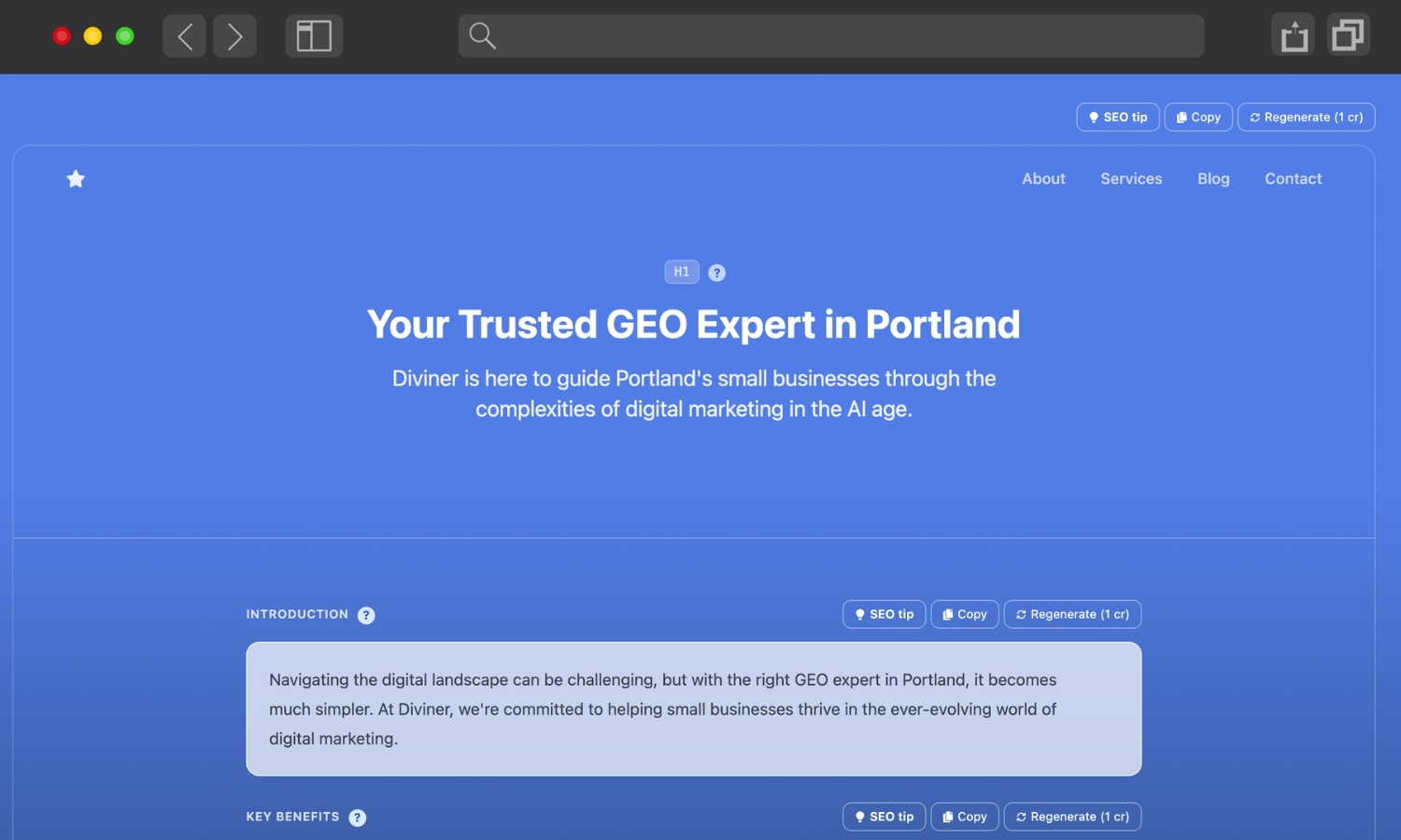Web Page Planner 1 Example of SEO page planner
